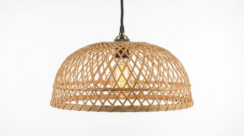 Boho Handwoven Bamboo Pendant Light