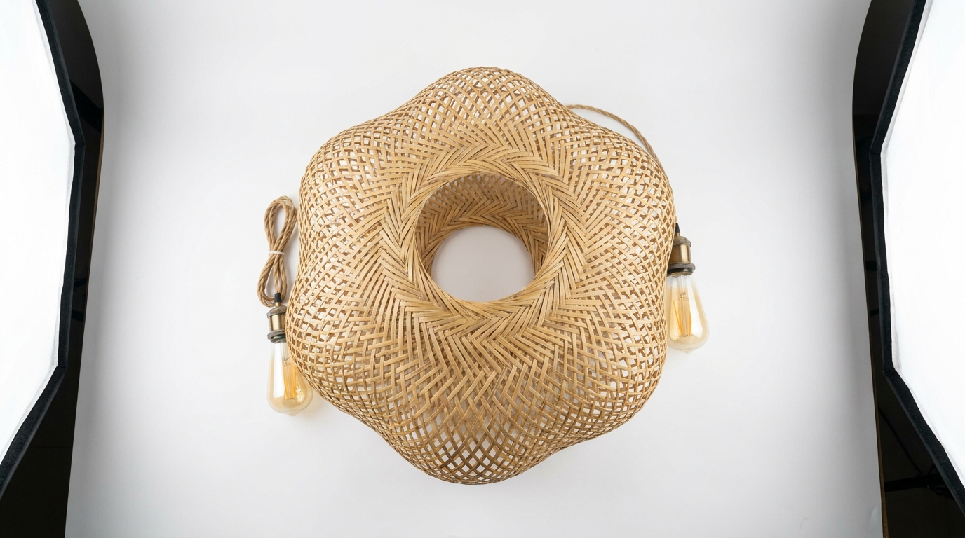 Boho Handwoven Bamboo Pendant Light