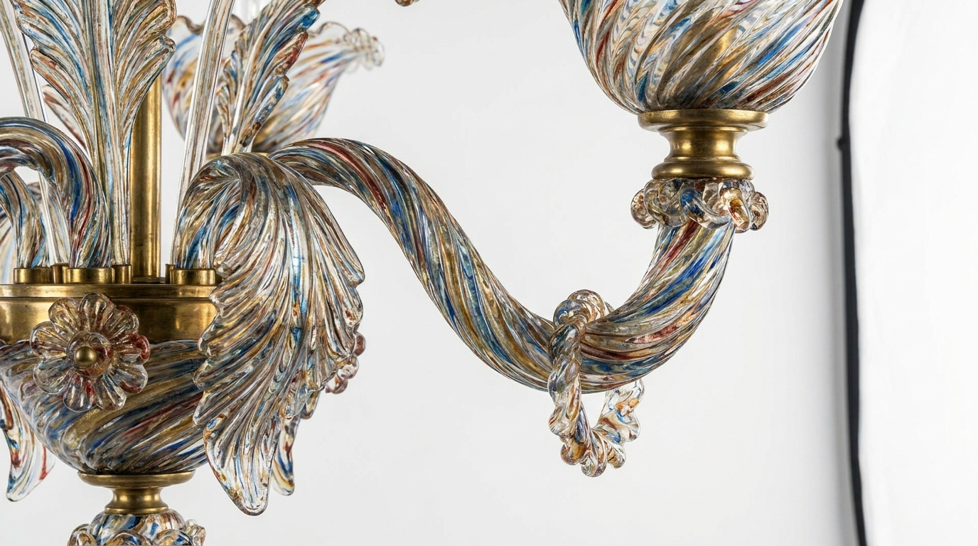Retro Camisa Murano Glass Chandelier