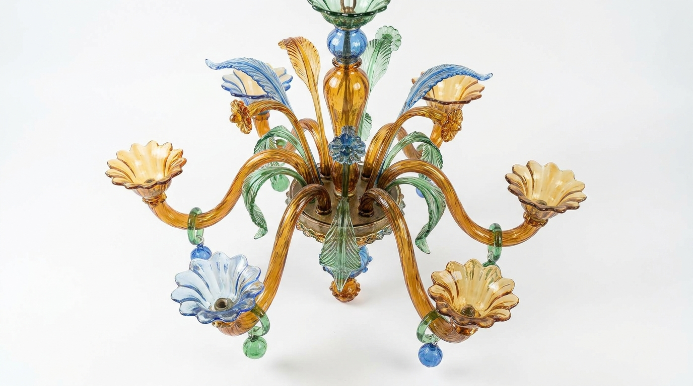 Retro Camisa Murano Glass Chandelier