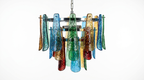 Retro Mazzega Murano Colorful Glass Chandelier
