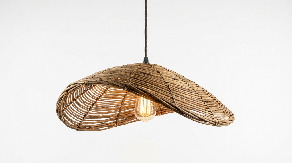 Wabi-Sabi Style Boho Rattan Pendant Light