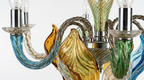 Retro Mazzega Murano Colorful Glass Chandelier