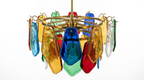 Retro Mazzega Murano Colorful Glass Chandelier