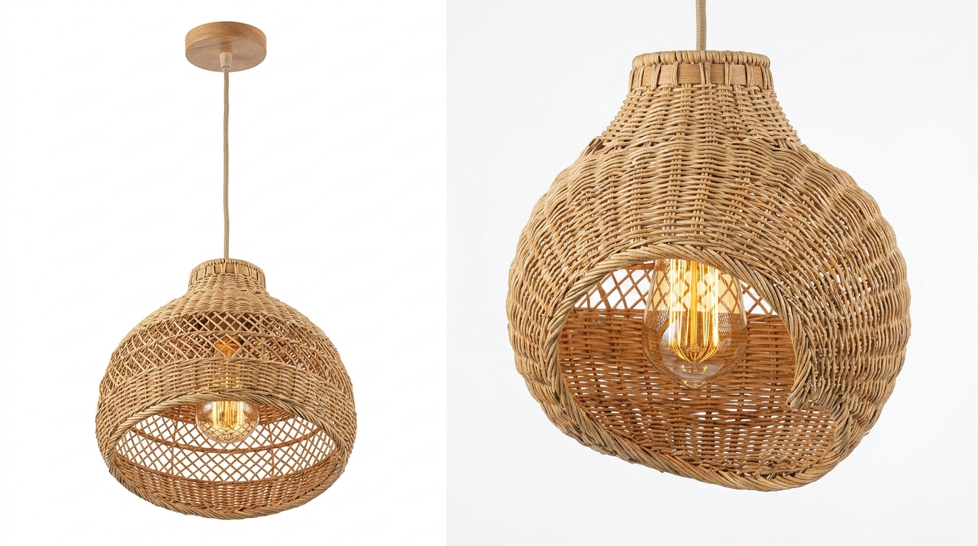 Retro Handmade Bamboo Rattan Pendant Light