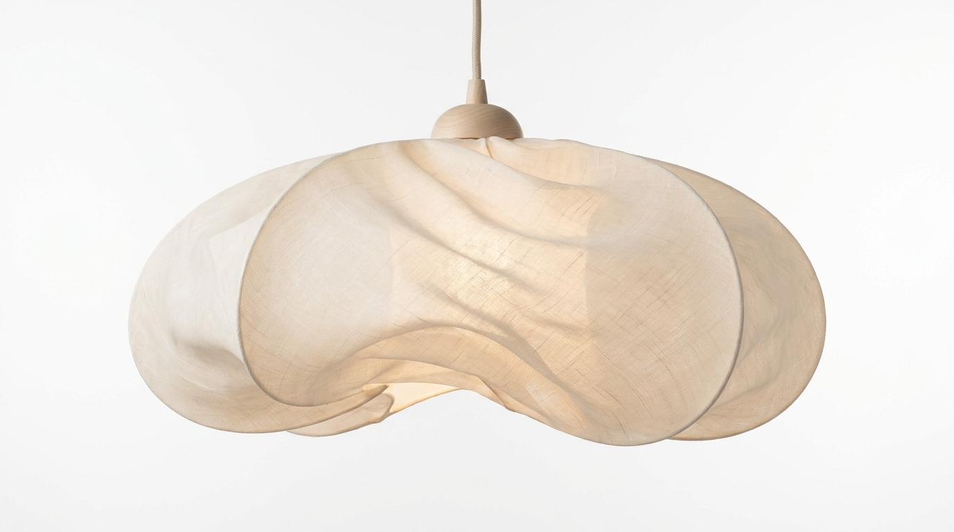 Nordic Organic Sculptural Silk Pendant Light