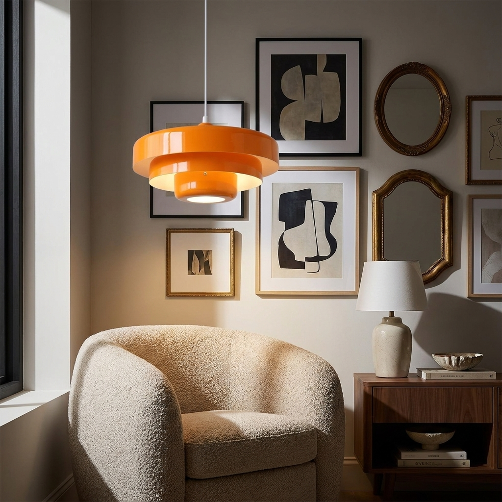 Retro Norwegian Acrylic Pendant Light lifestyle image - Higgsfield lux20v1 - a6