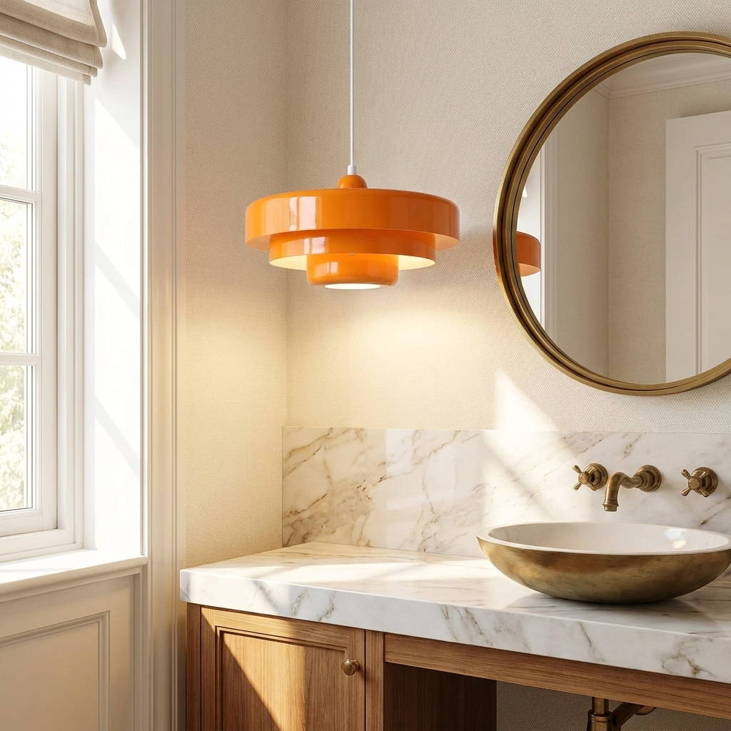 Retro Norwegian Acrylic Pendant Light lifestyle image - Higgsfield lux20v1 - a12