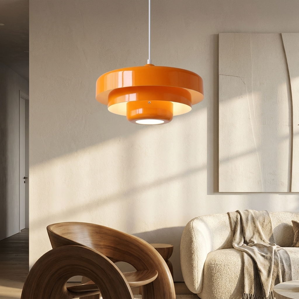 Retro Norwegian Acrylic Pendant Light lifestyle image - Higgsfield lux20v1 - a16