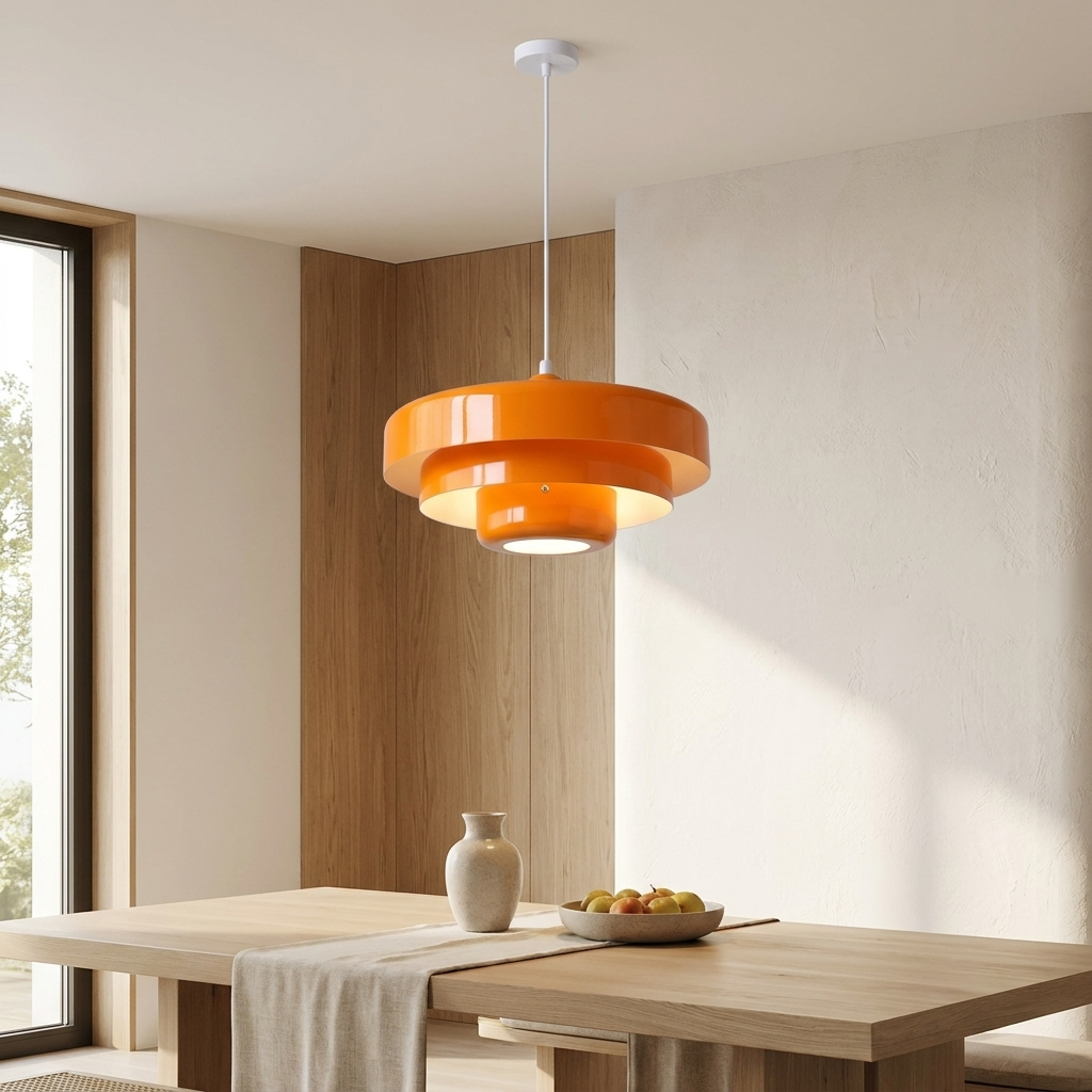 Retro Norwegian Acrylic Pendant Light lifestyle image - Higgsfield lux20v1 - a17