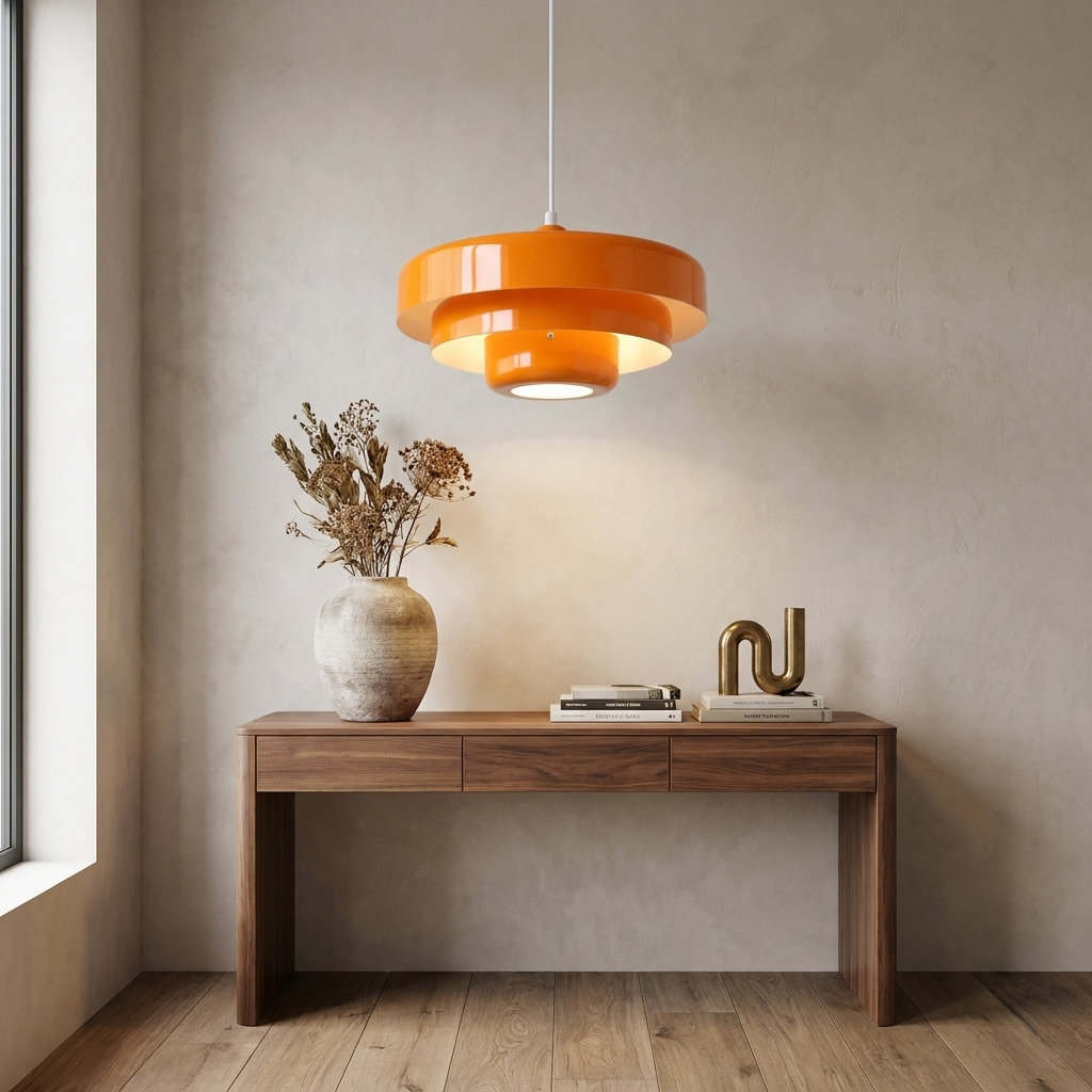 Retro Norwegian Acrylic Pendant Light lifestyle image - Higgsfield lux20v1 - a19