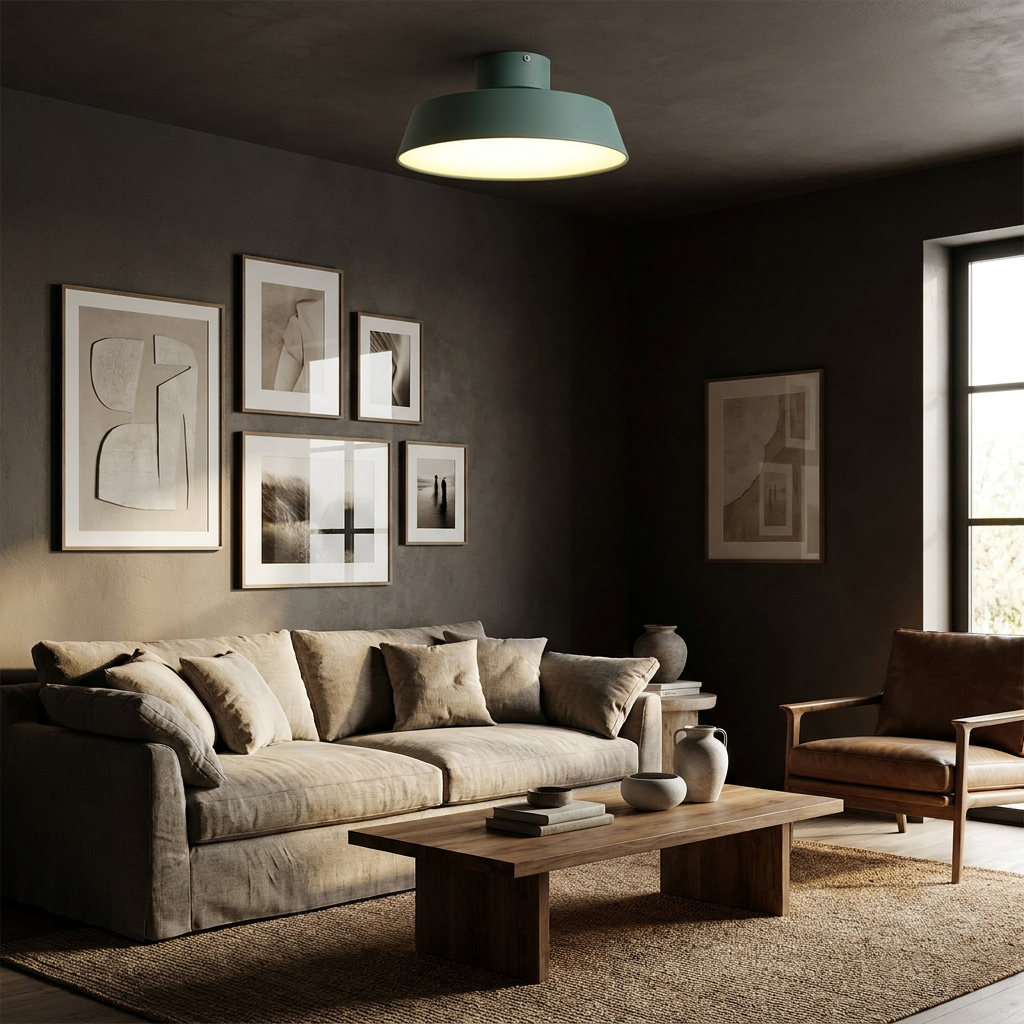 Arin Nordic Aluminum LED Ceiling Light lifestyle image - Higgsfield lux20v1 - a6
