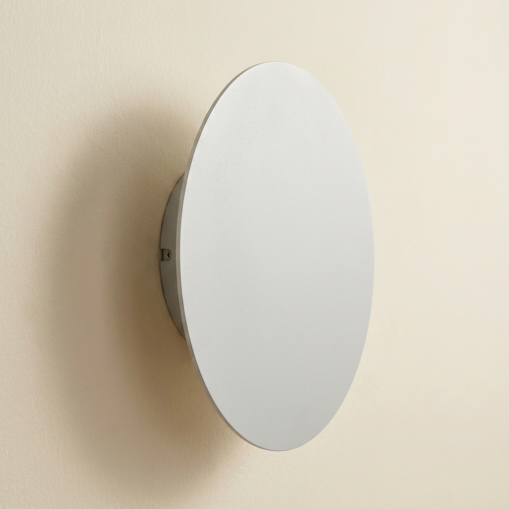 Modern Nordic Round Aluminum Minimalist LED Wall Light lifestyle image - Higgsfield lux20v1 - a1