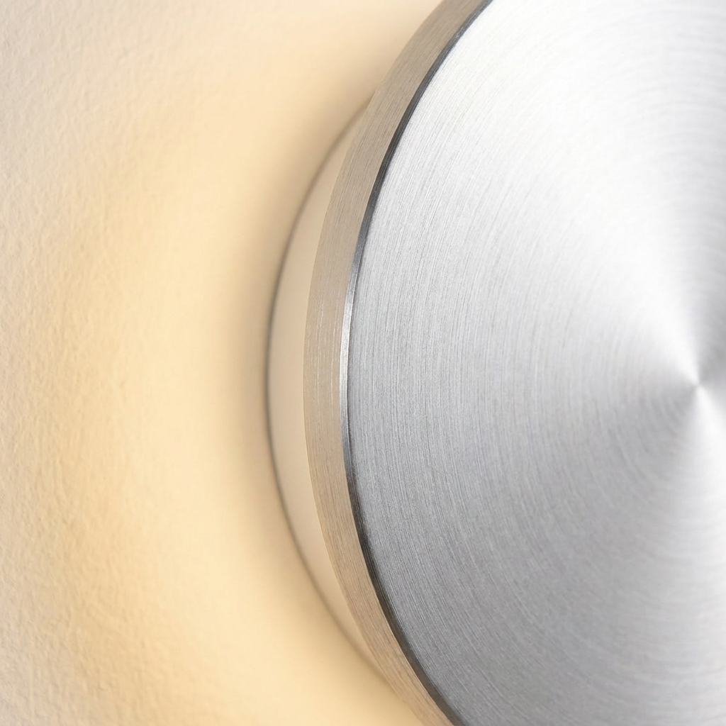 Modern Nordic Round Aluminum Minimalist LED Wall Light lifestyle image - Higgsfield lux20v1 - a3