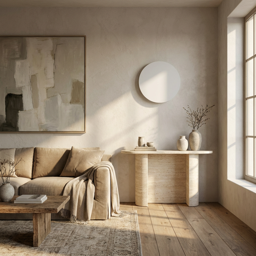 Modern Nordic Round Aluminum Minimalist LED Wall Light lifestyle image - Higgsfield lux20v1 - a5