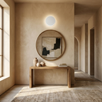 Modern Nordic Round Aluminum Minimalist LED Wall Light lifestyle image - Higgsfield lux20v1 - a9