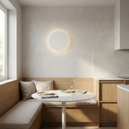 Modern Nordic Round Aluminum Minimalist LED Wall Light lifestyle image - Higgsfield lux20v1 - a10
