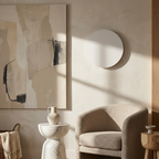Modern Nordic Round Aluminum Minimalist LED Wall Light lifestyle image - Higgsfield lux20v1 - a16