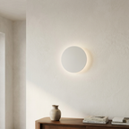 Modern Nordic Round Aluminum Minimalist LED Wall Light lifestyle image - Higgsfield lux20v1 - a17