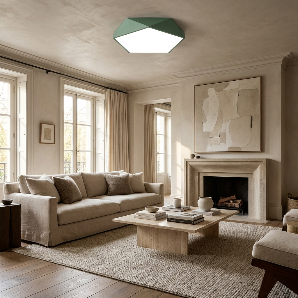 Macaron Pentagonal LED Ceiling Light lifestyle image - Higgsfield lux20v1 - a5