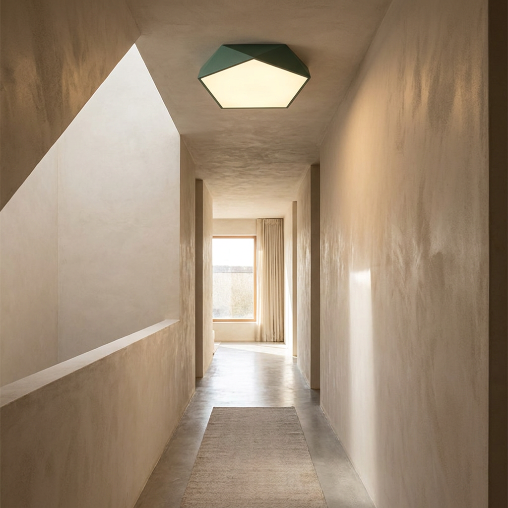 Macaron Pentagonal LED Ceiling Light lifestyle image - Higgsfield lux20v1 - a11