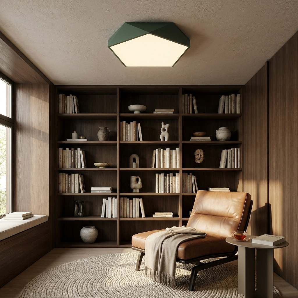Macaron Pentagonal LED Ceiling Light lifestyle image - Higgsfield lux20v1 - a13