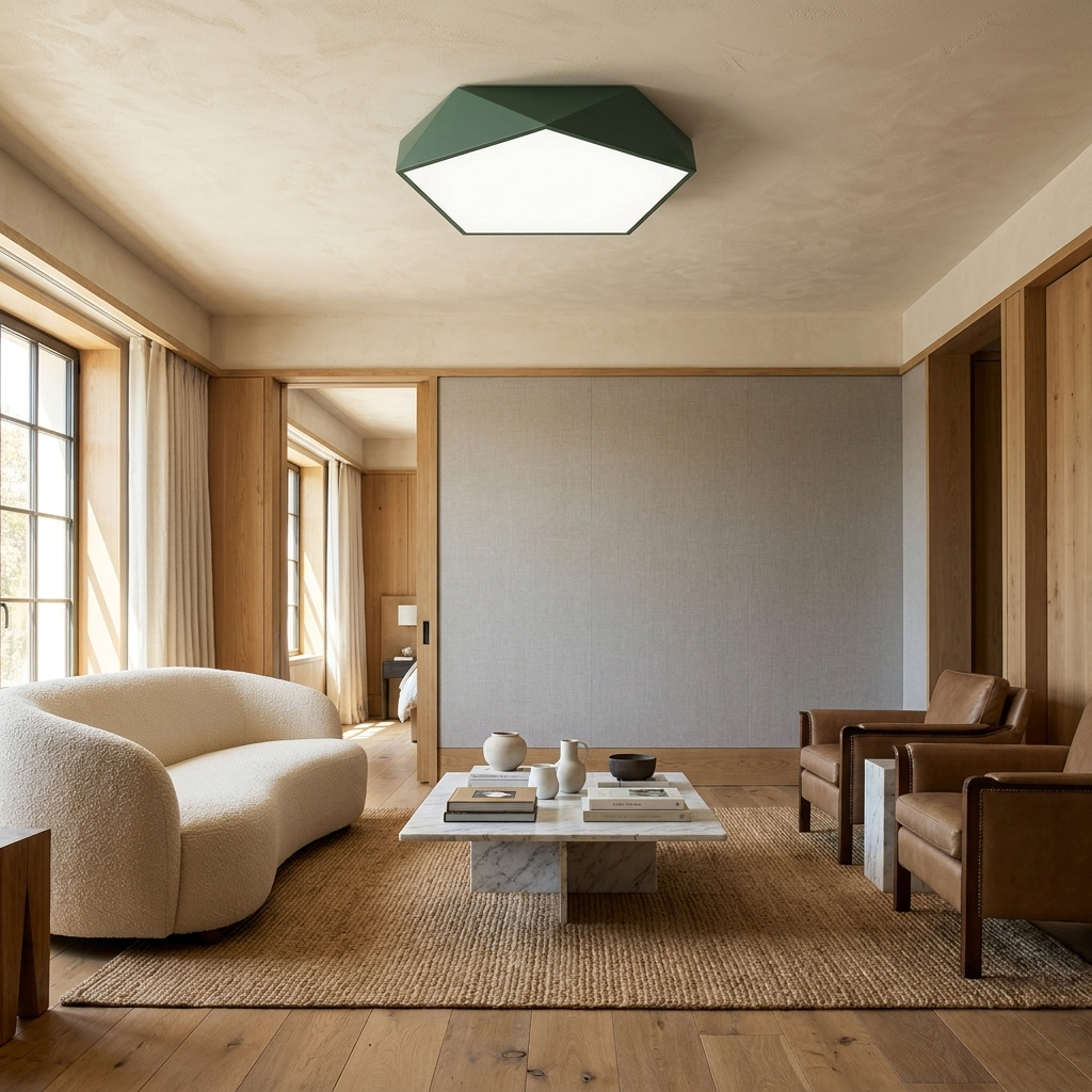 Macaron Pentagonal LED Ceiling Light lifestyle image - Higgsfield lux20v1 - a14