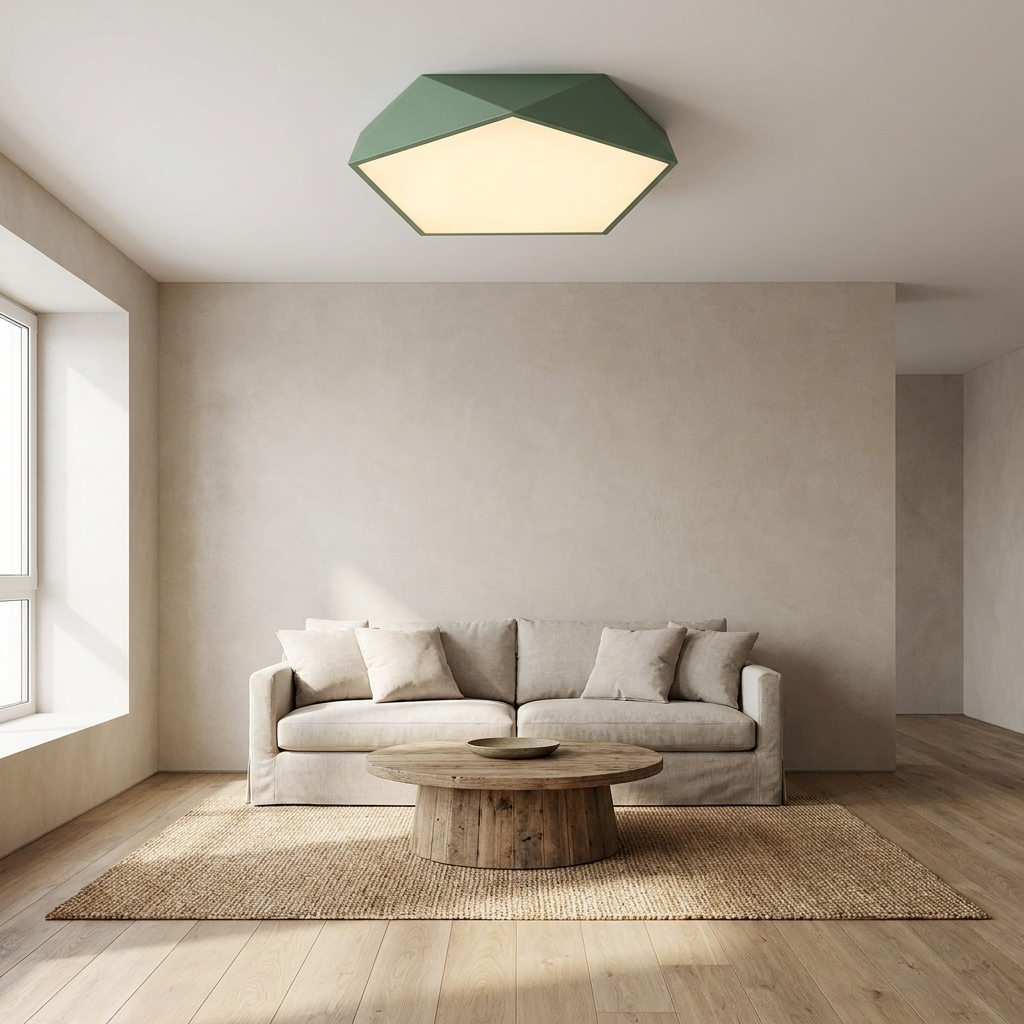 Macaron Pentagonal LED Ceiling Light lifestyle image - Higgsfield lux20v1 - a17