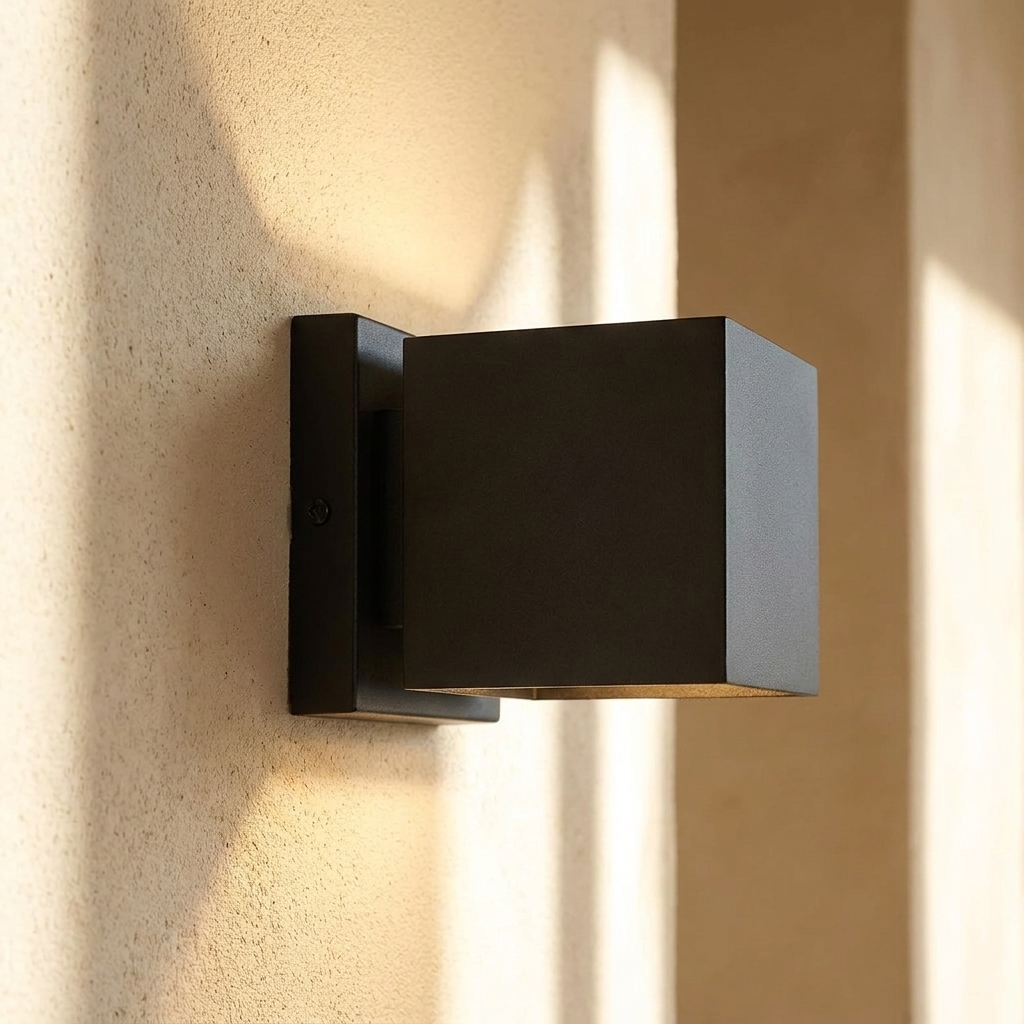 Aera Cube Nordic Iron LED Wall Lamp lifestyle image - Higgsfield lux20v1 - a4