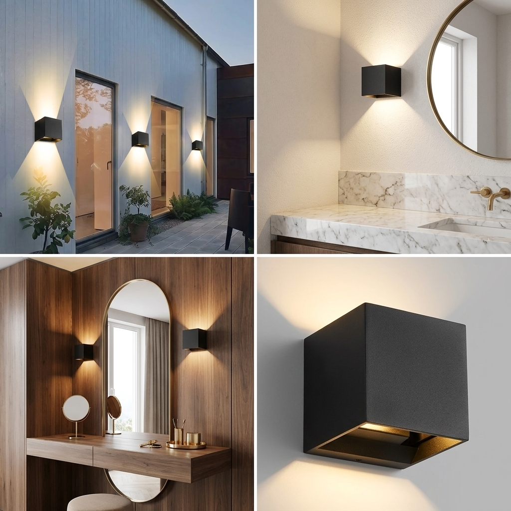 Aera Cube Nordic Iron LED Wall Lamp lifestyle image - Higgsfield lux20v1 - a12