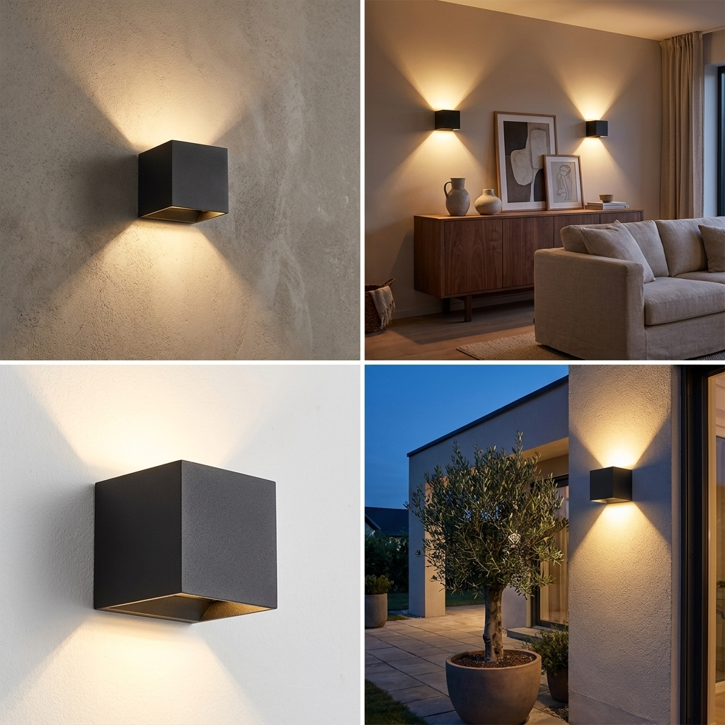 Aera Cube Nordic Iron LED Wall Lamp lifestyle image - Higgsfield lux20v1 - a15