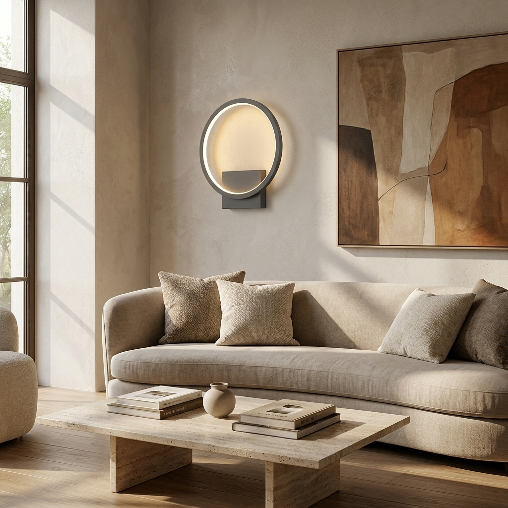 Modern LED - Minimalist Circular Design lifestyle image - Higgsfield lux20v1 - a5