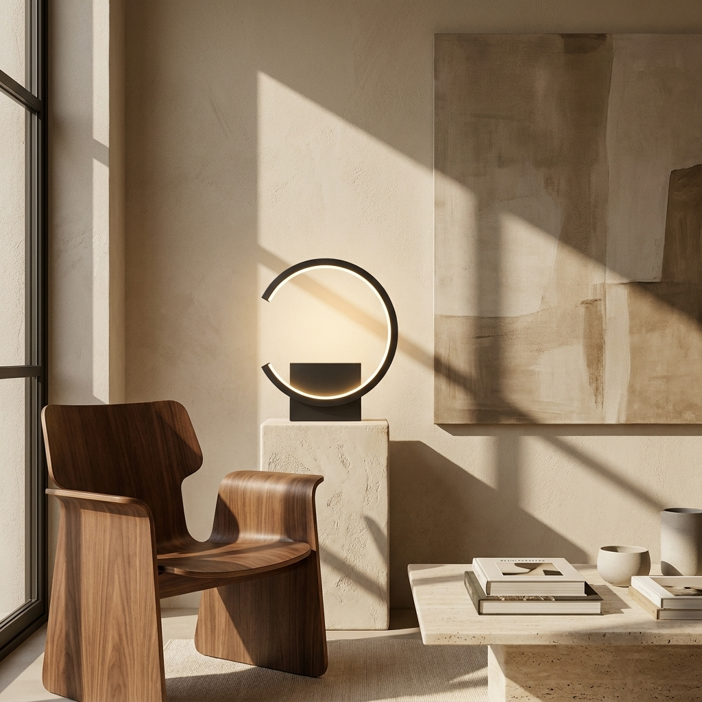 Modern LED - Minimalist Circular Design lifestyle image - Higgsfield lux20v1 - a16