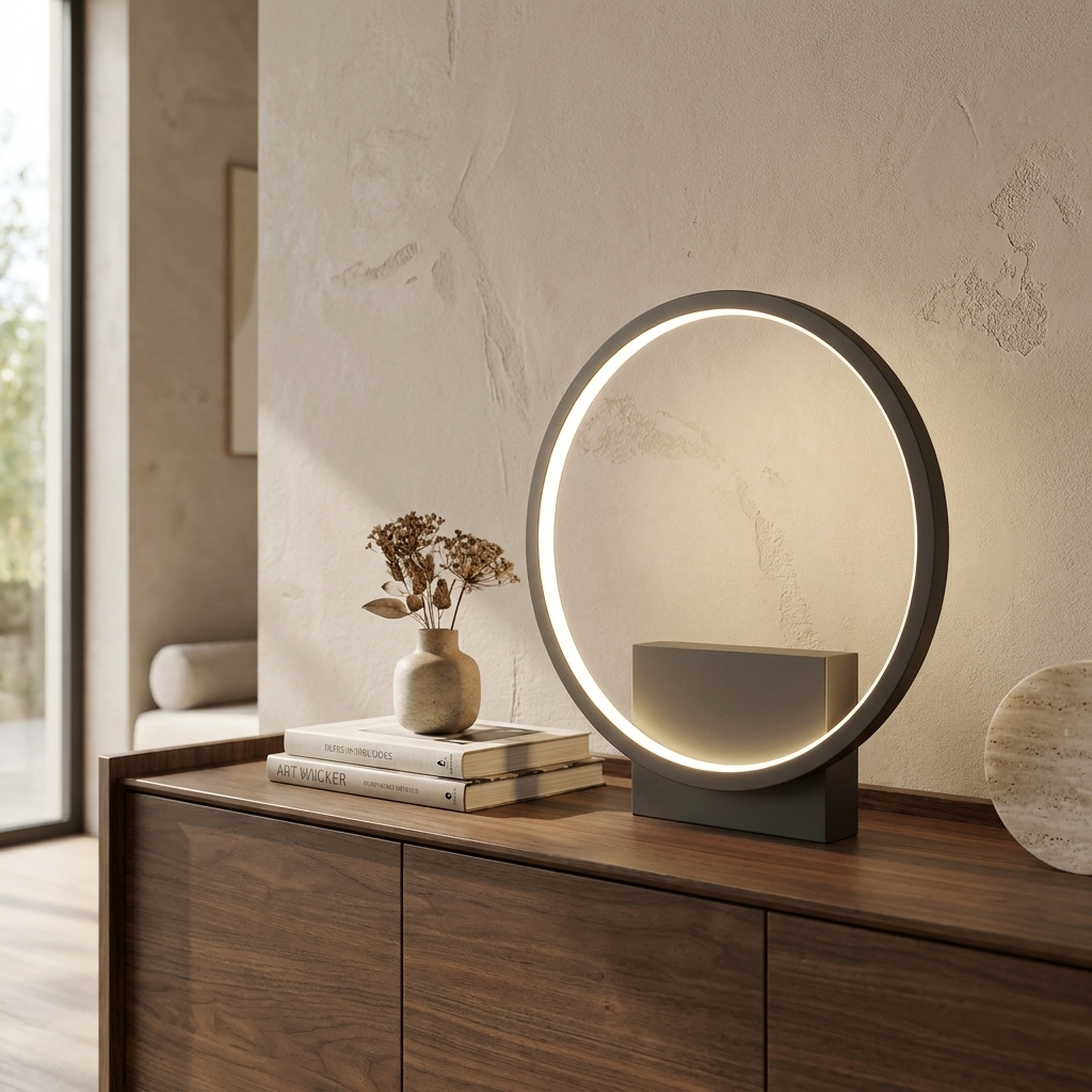 Modern LED - Minimalist Circular Design lifestyle image - Higgsfield lux20v1 - a19
