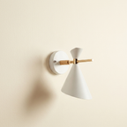 NordicGlow - Simple Nordic wall lamp with horn shade lifestyle image - Higgsfield lux20v1 - hero