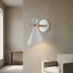 NordicGlow - Simple Nordic wall lamp with horn shade lifestyle image - Higgsfield lux20v1 - a17