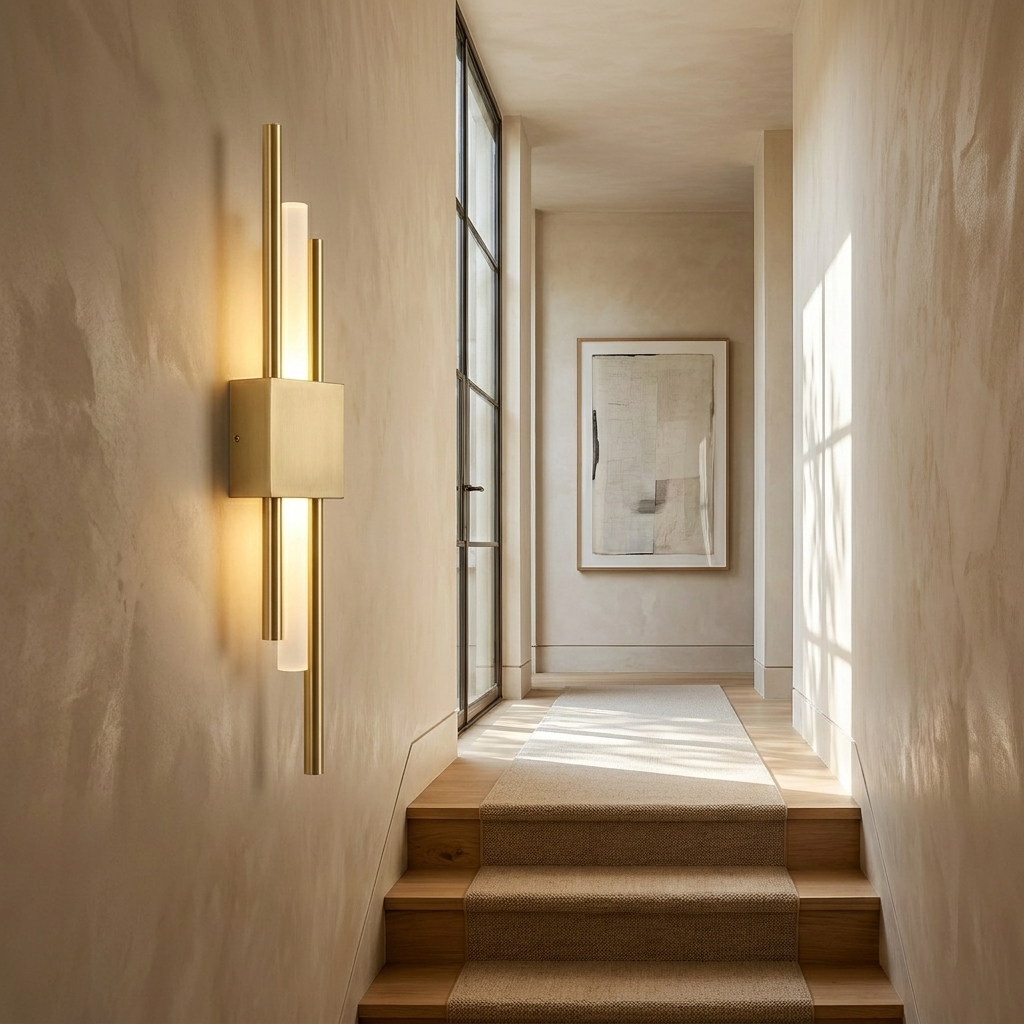 LuminArt - Stylish Black/Gold LED Light lifestyle image - Higgsfield lux20v1 - a11