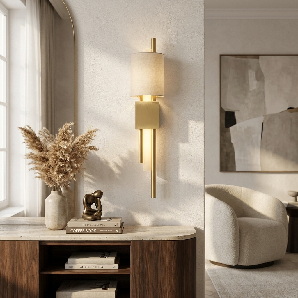 LuminArt - Stylish Black/Gold LED Light lifestyle image - Higgsfield lux20v1 - a19