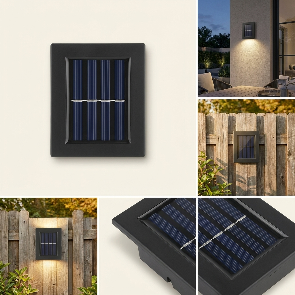 Solar Up and Down IP65 Waterproof LED Outdoor Wall Light lifestyle image - Higgsfield lux20v1 - hero