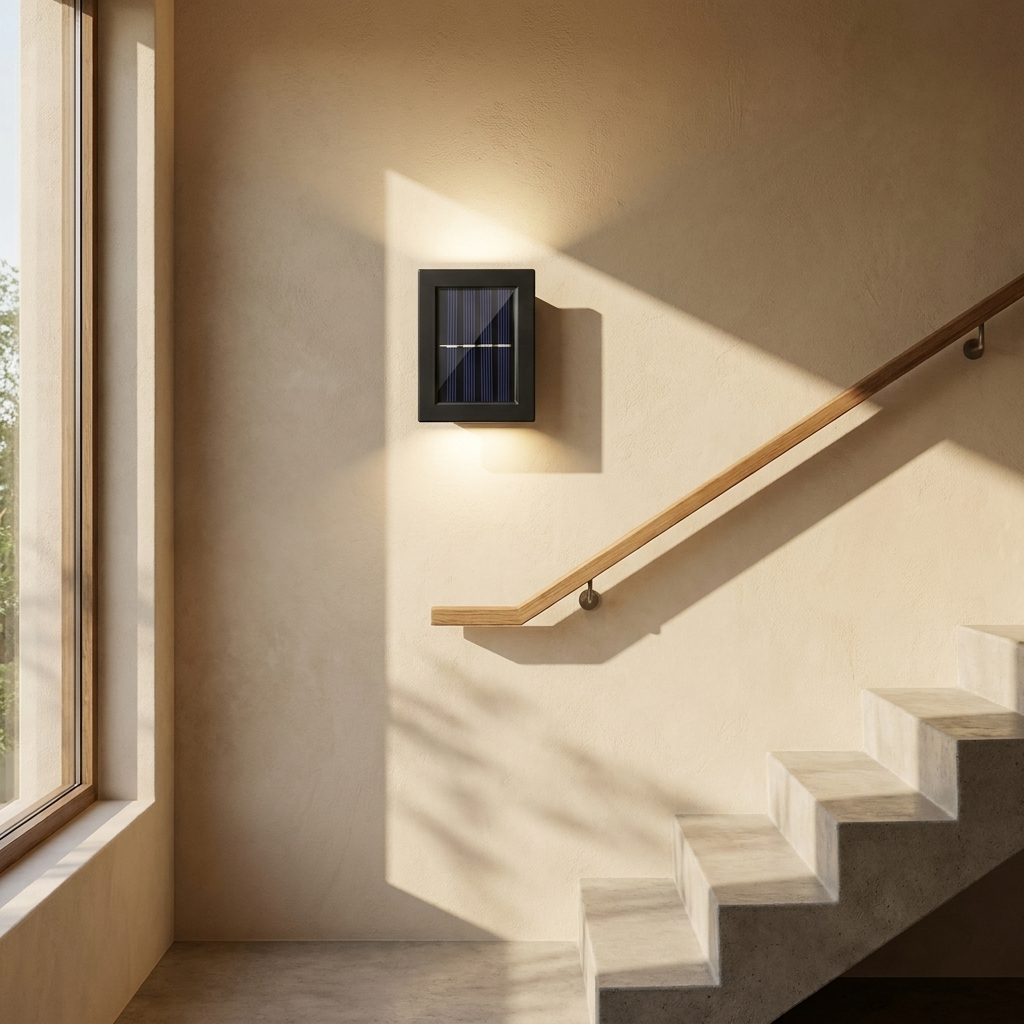 Solar Up and Down IP65 Waterproof LED Outdoor Wall Light lifestyle image - Higgsfield lux20v1 - a11