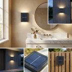 Solar Up and Down IP65 Waterproof LED Outdoor Wall Light lifestyle image - Higgsfield lux20v1 - a12