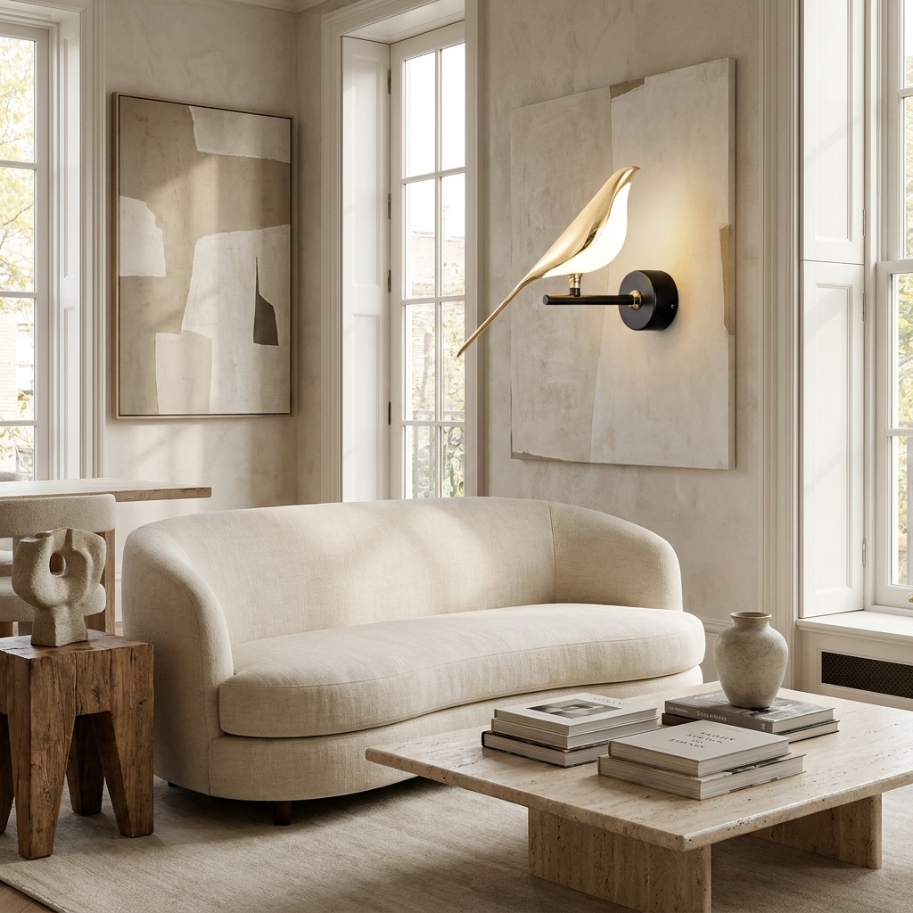 LumiVogel - Modern Bird Shape Lamp lifestyle image - Higgsfield lux20v1 - a5