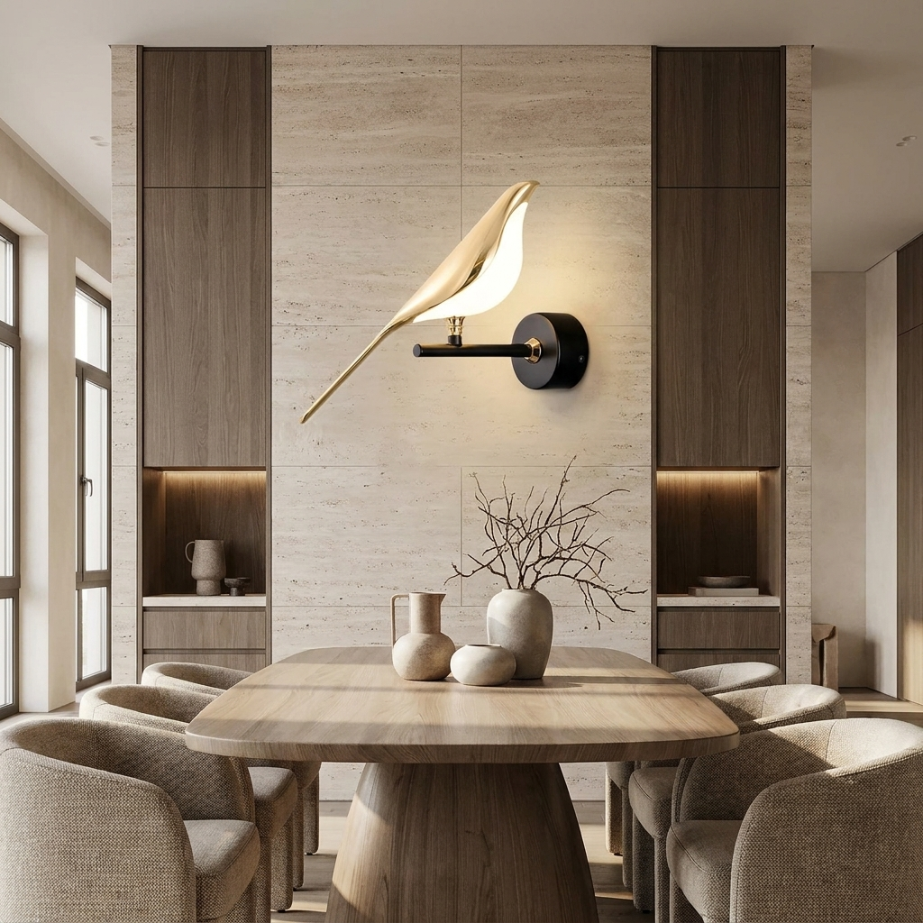 LumiVogel - Modern Bird Shape Lamp lifestyle image - Higgsfield lux20v1 - a7
