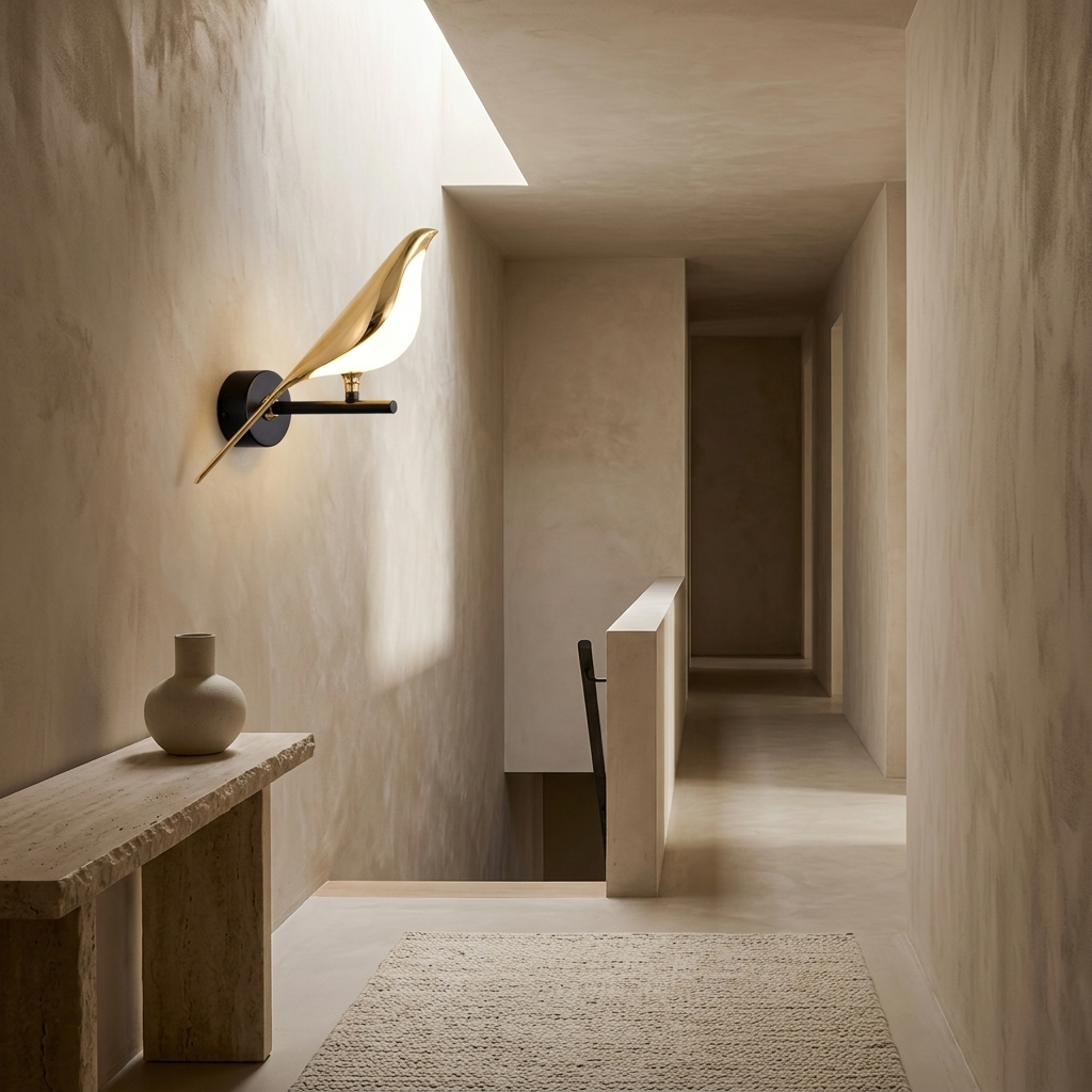 LumiVogel - Modern Bird Shape Lamp lifestyle image - Higgsfield lux20v1 - a11