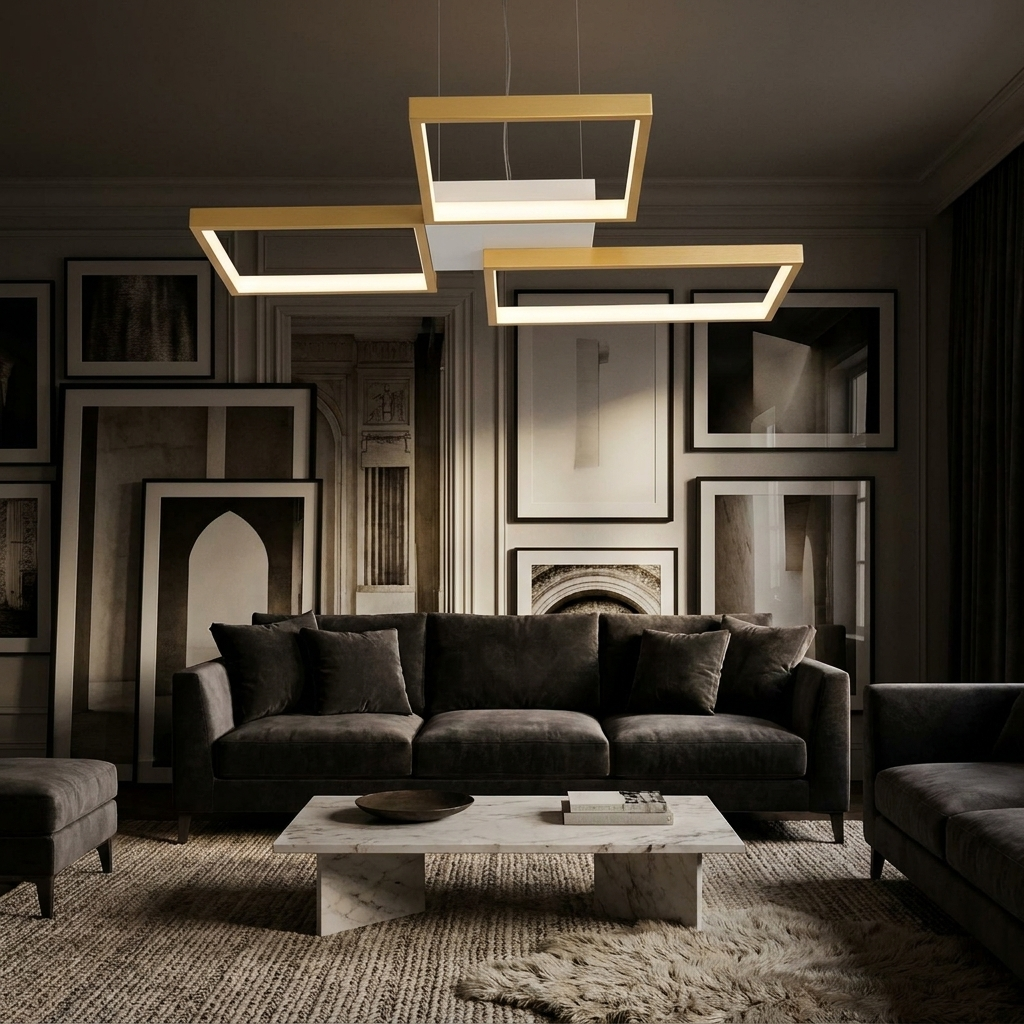 LED Chandelier Square Lamp lifestyle image - Higgsfield lux20v1 - a6