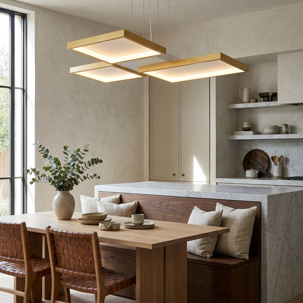 LED Chandelier Square Lamp lifestyle image - Higgsfield lux20v1 - a10