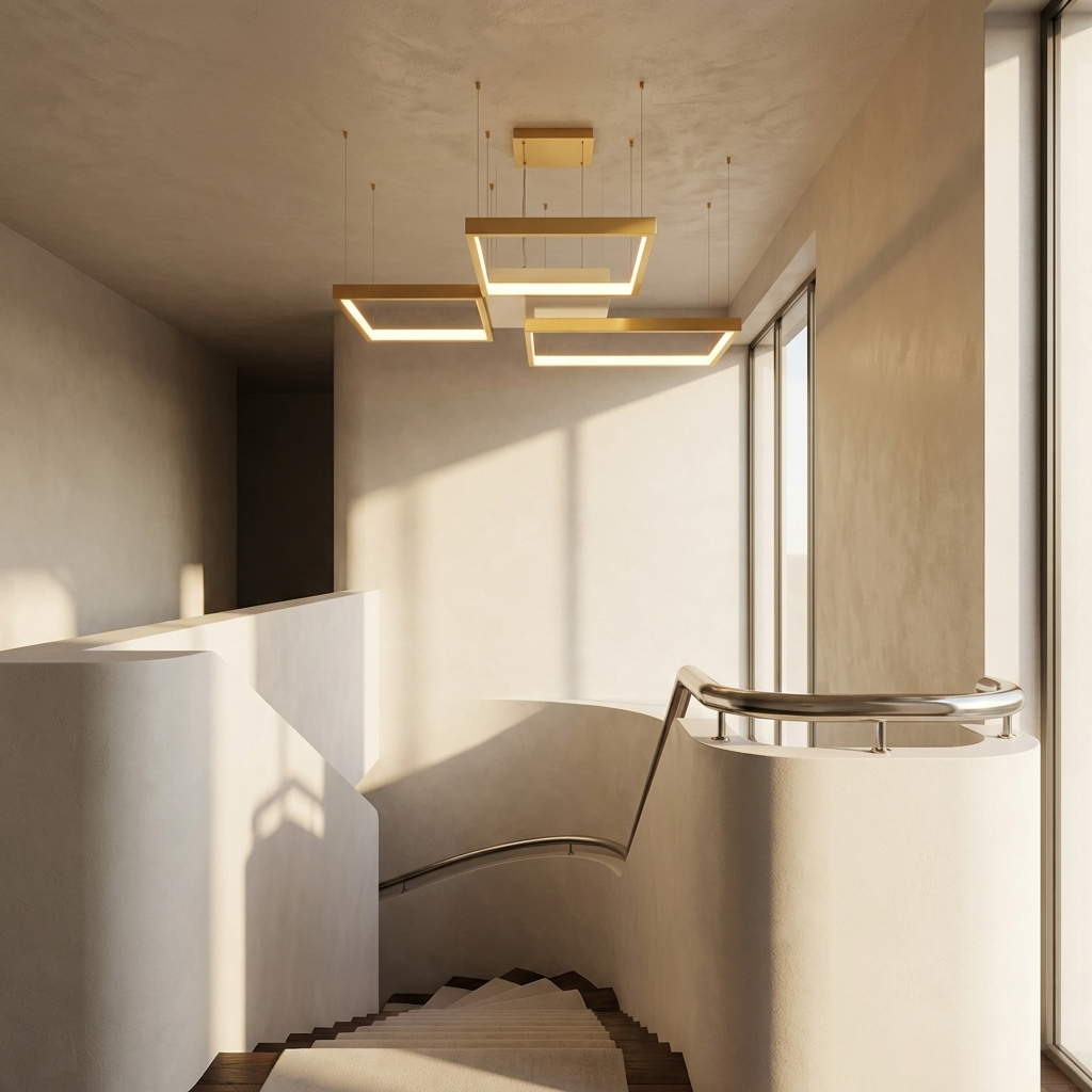 LED Chandelier Square Lamp lifestyle image - Higgsfield lux20v1 - a11
