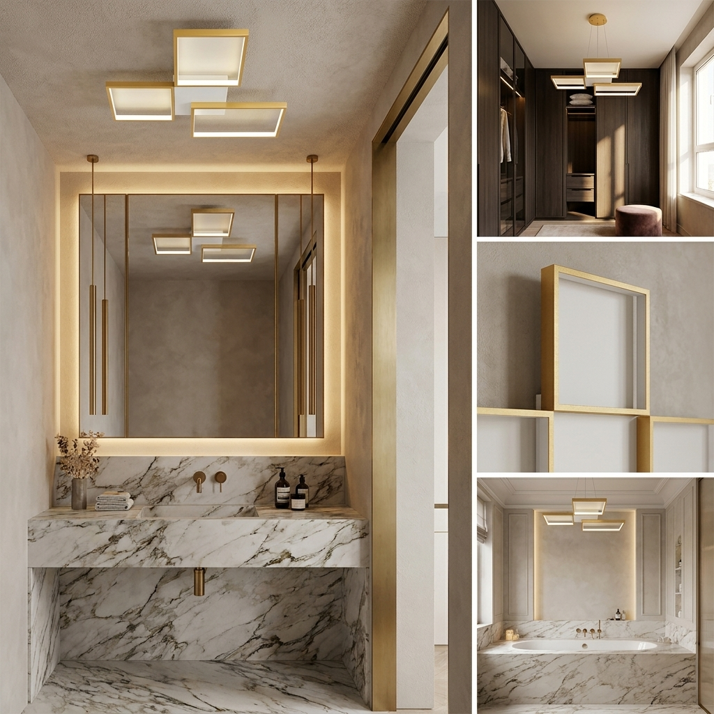 LED Chandelier Square Lamp lifestyle image - Higgsfield lux20v1 - a12