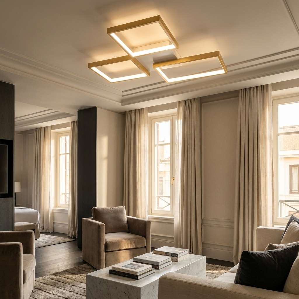 LED Chandelier Square Lamp lifestyle image - Higgsfield lux20v1 - a14