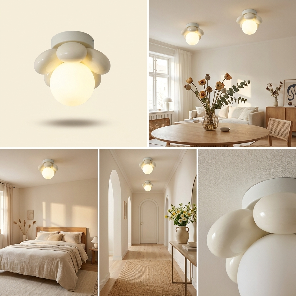 Ceiling Light with Scandinavian flowers lifestyle image - Higgsfield lux20v1 - hero